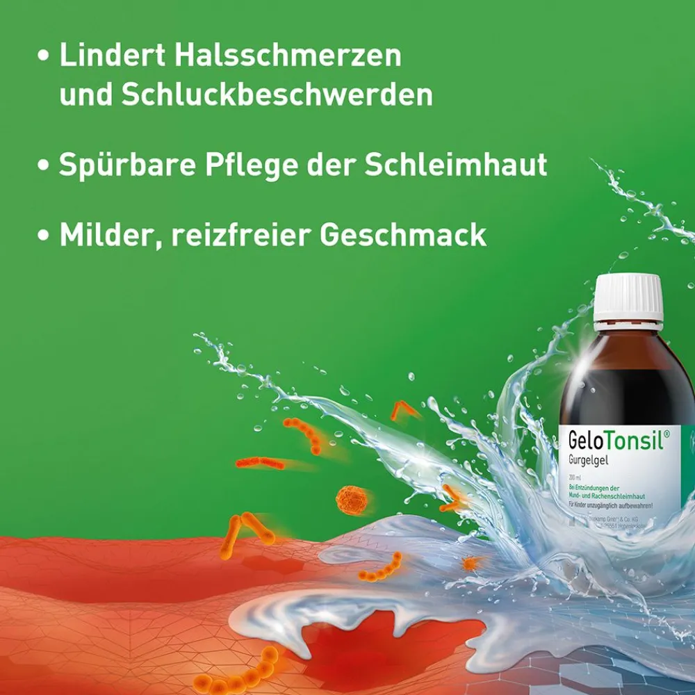 GeloTonsil Gurgelgel lindert Halsschmerzen & Schluckbeschwerden| Hot