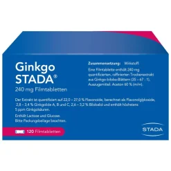 Ginkgo Biloba STADA® 240 mg bei Gedächtnis- und Konzentrationsstörungen - Jetzt 15% mit dem Code stada15 sparen*| Online