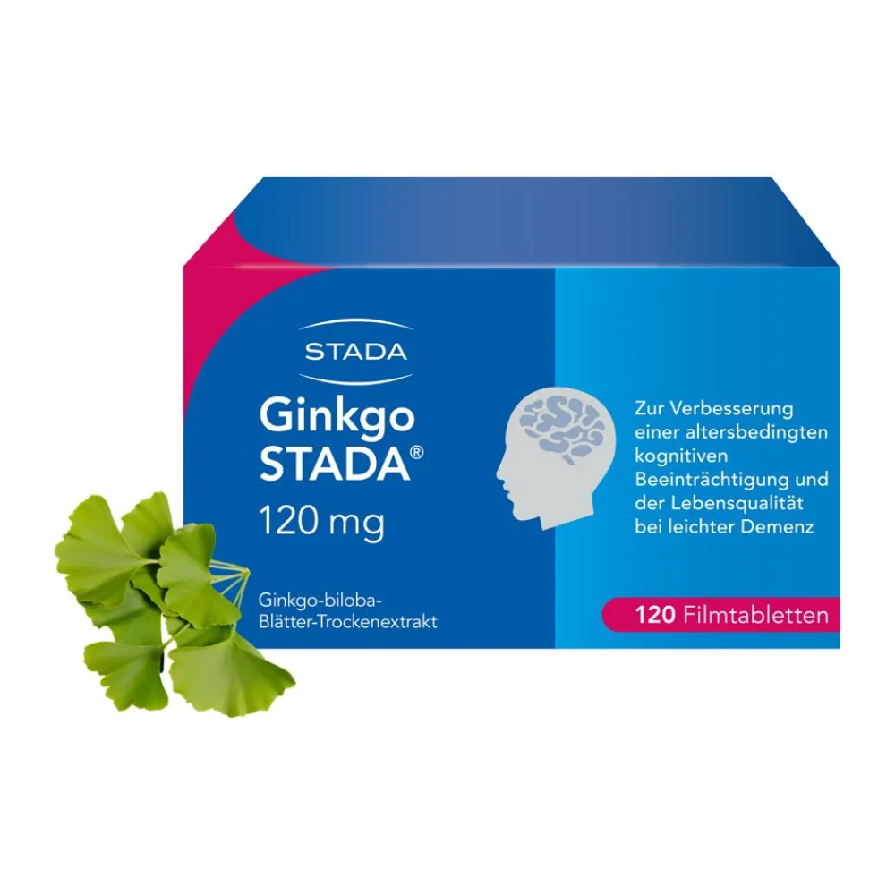 Ginkgo Biloba STADA® 120 mg bei Gedächtnis- und Konzentrationsstörungen - Jetzt 15% mit dem Code stada15 sparen*>