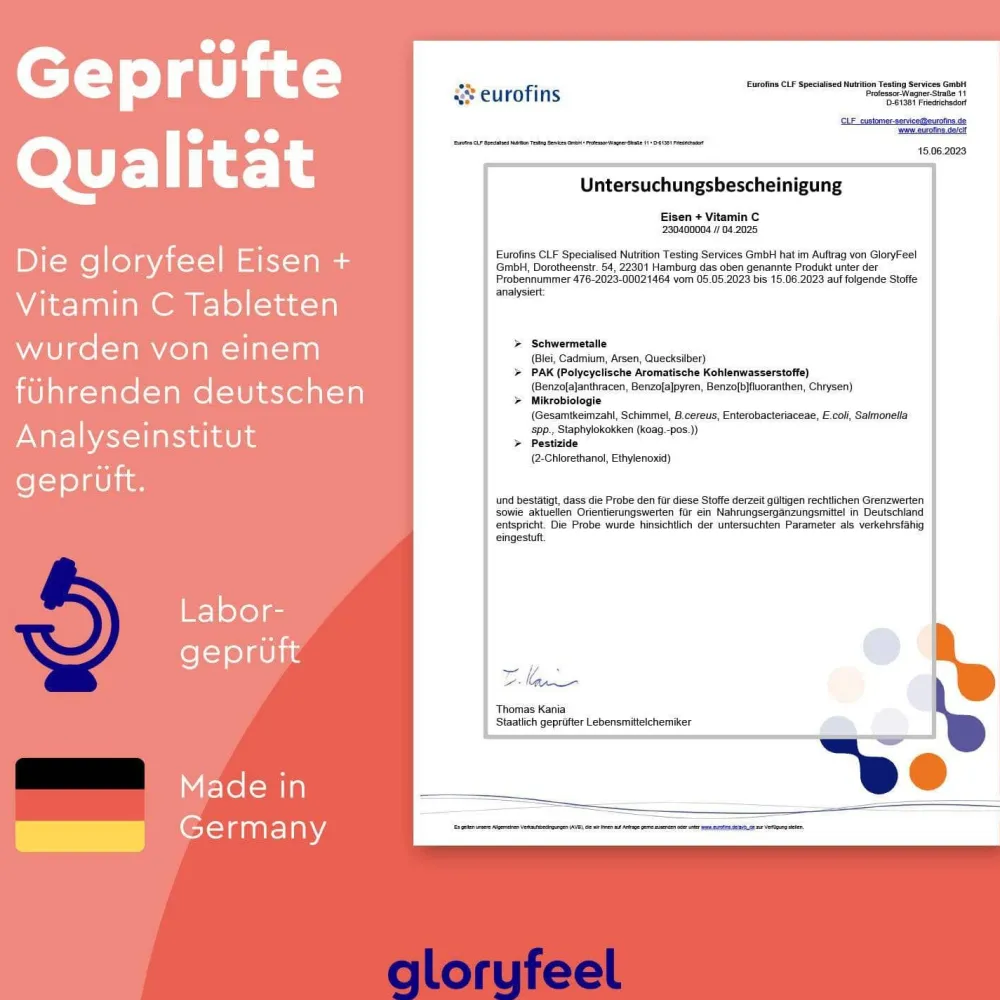 ® Eisen + Vitamin C Kapseln|gloryfeel Hot