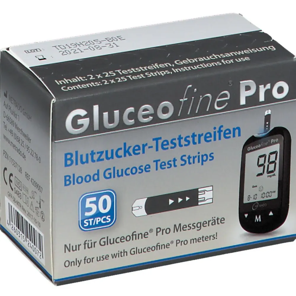 Gluceofine® Pro Blutzucker-Teststreifen| Discount