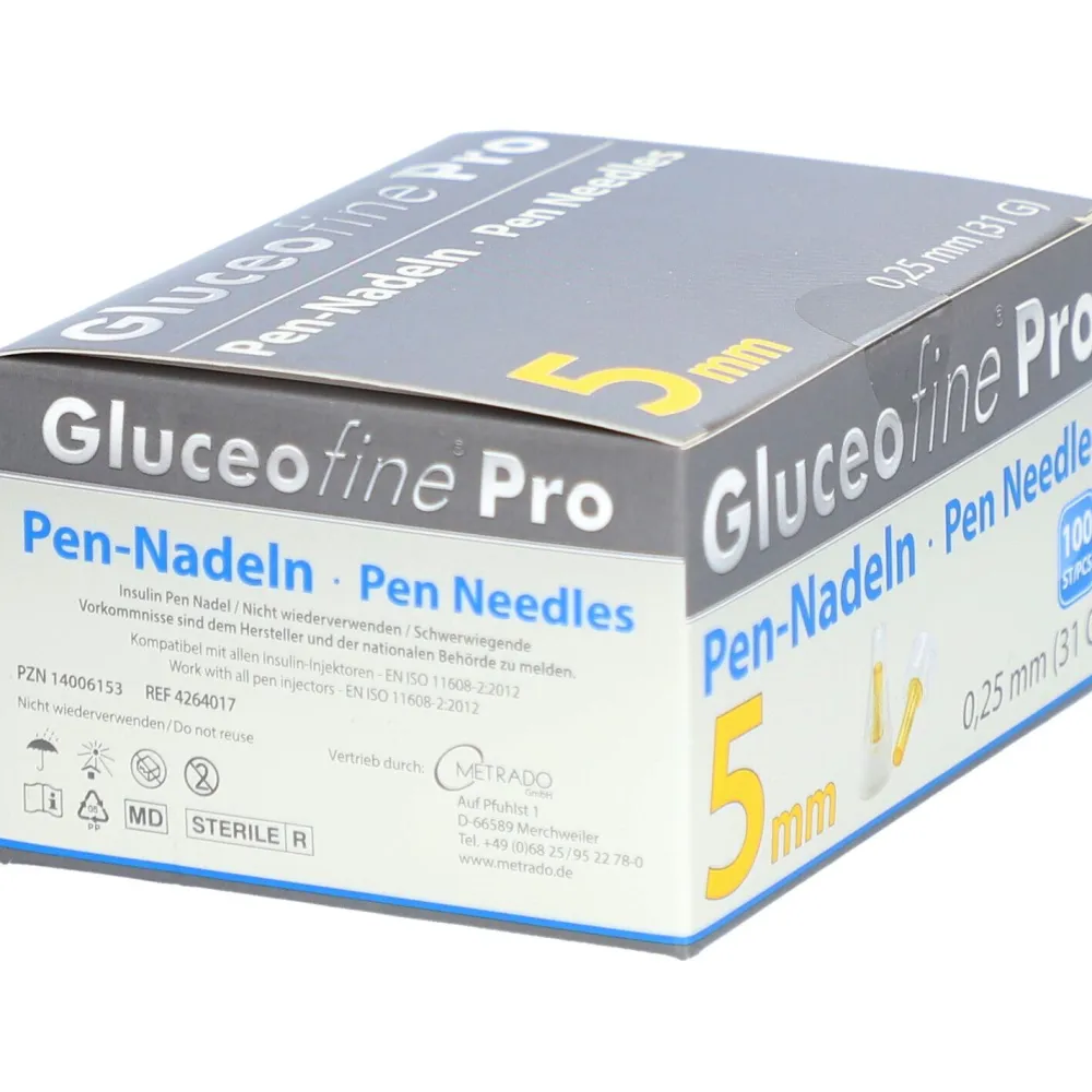 Gluceofine Pro Pen-Nadeln 31 G 0,25 x 5 mm| Outlet