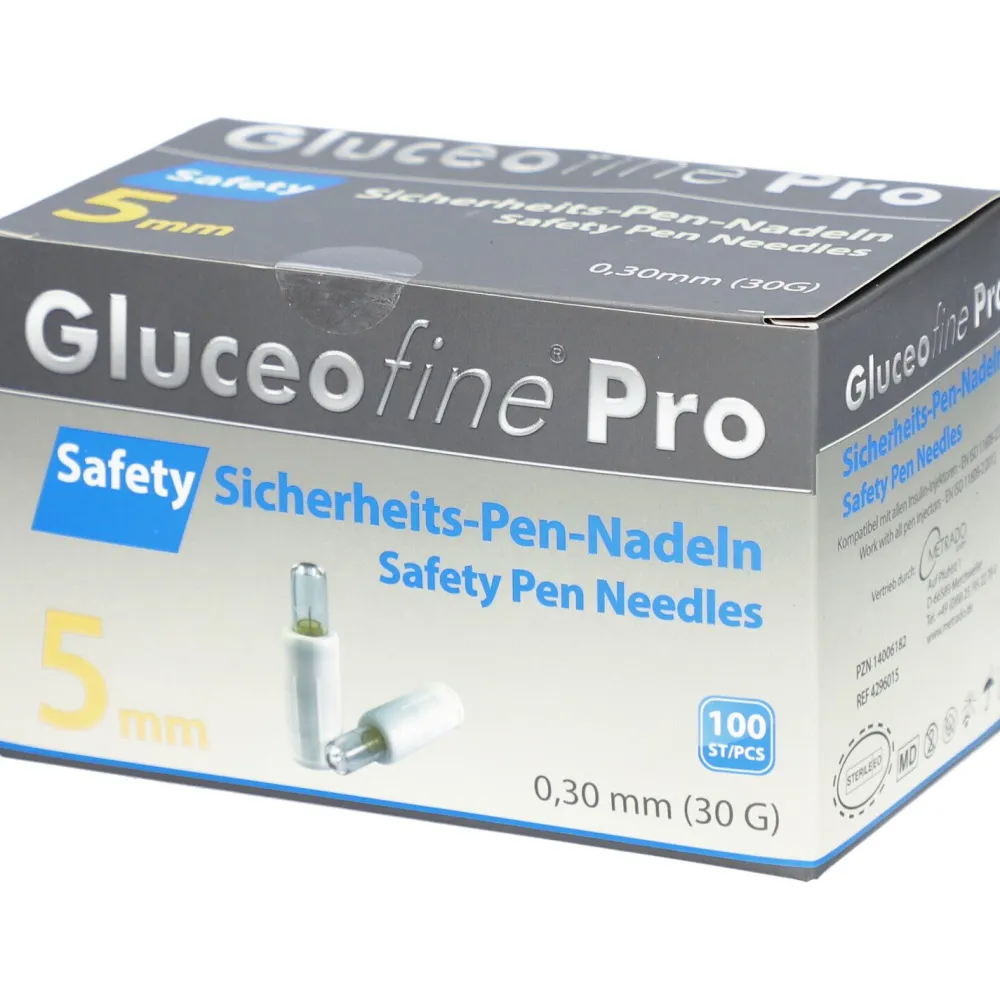 Gluceofine® Pro Safety Pen-Nadeln 30 G, 0,30 x 5 mm| Online