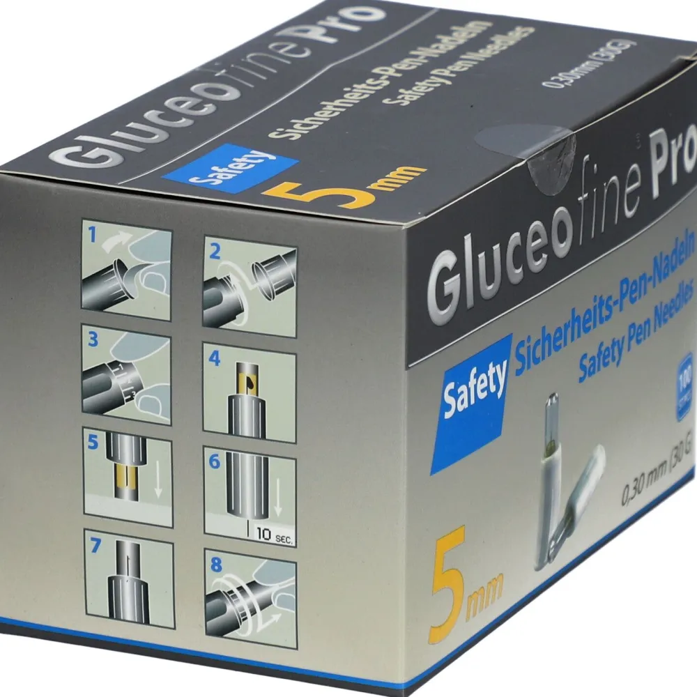 Gluceofine® Pro Safety Pen-Nadeln 30 G, 0,30 x 5 mm| Online