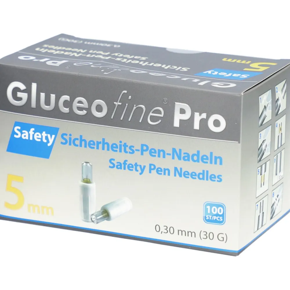 Gluceofine® Pro Safety Pen-Nadeln 30 G, 0,30 x 5 mm| Online