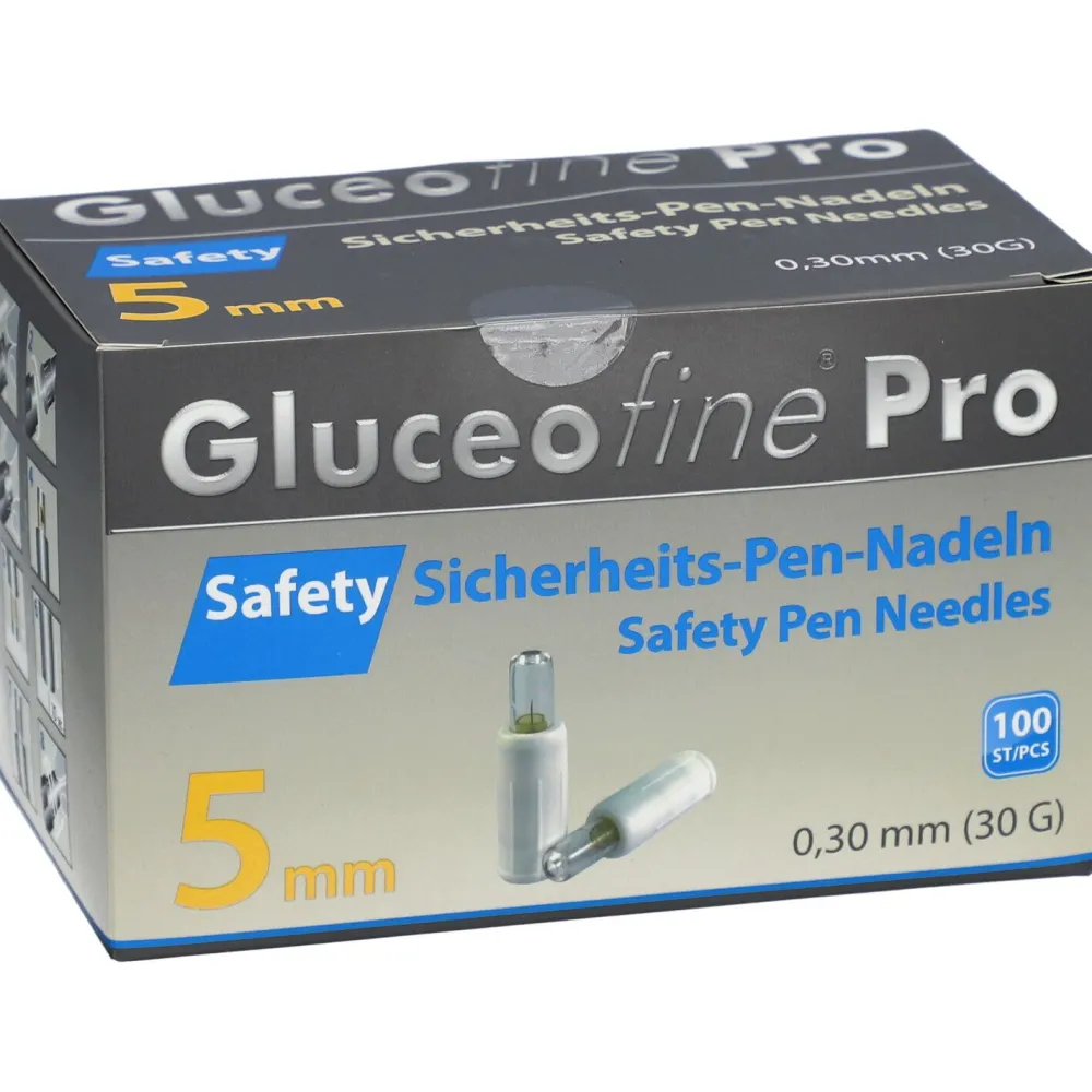 Gluceofine® Pro Safety Pen-Nadeln 30 G, 0,30 x 5 mm| Online