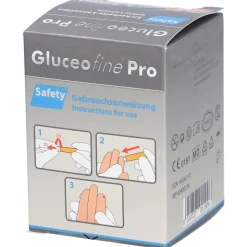 Gluceofine® Pro Safety Sicherheits-Lanzetten 28 G, 1,5 mm><noscript><img width=