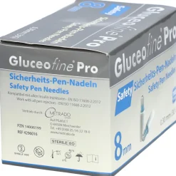 Gluceofine® Pro Safety Sicherheits-Pen-Nadeln 30 G, 0,30 x 8 mm><noscript><img width=