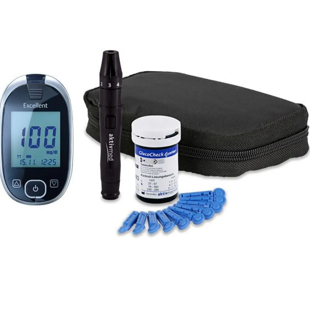 Excellent Messgerät (mmol/L) + 60 Teststreifen|GlucoCheck Discount