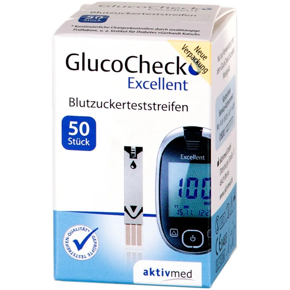 Excellent Messgerät (mmol/L) + 60 Teststreifen|GlucoCheck Discount