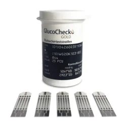 GOLD Blutzuckerteststreifen, 200 Stück|GlucoCheck Discount