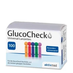 GlucoCheck Stechhilfe + 100 Universal-Lanzetten| New