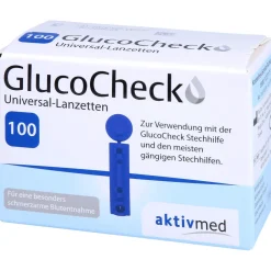 Universal-Lanzetten, 100 Stück|GlucoCheck Hot