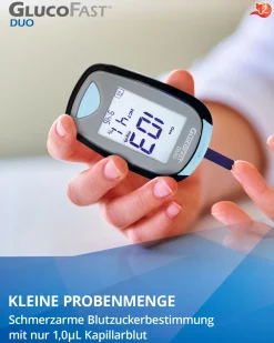 Glucofast® Duo Blutzuckermessgerät Starterset inkl. Teststreifen und Lanzetten  (mg/dL)| Online