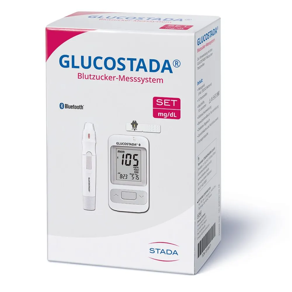 GLUCOSTADA® Blutzuckermessgerät SET mg/dL|