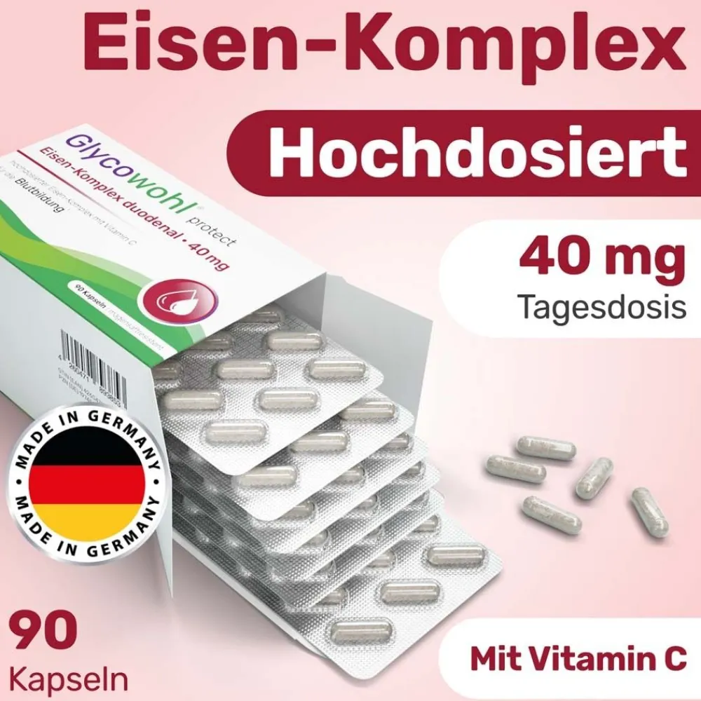 GLYCOWOHL® Eisen-Komplex duodenal 40 mg + Vitamin C hochdosiert> Hot