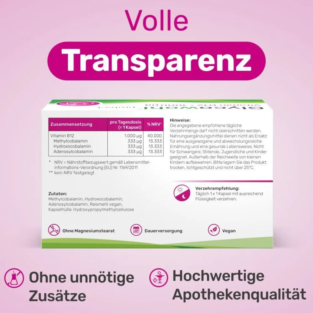® Vitamin B12 1000 μg bei Müdigkeit und Erschöpfung>Glycowohl Clearance