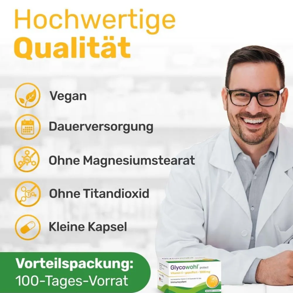 GLYCOWOHL® Vitamin C 1000 mg + Quercetin für das Immunsystem> Outlet