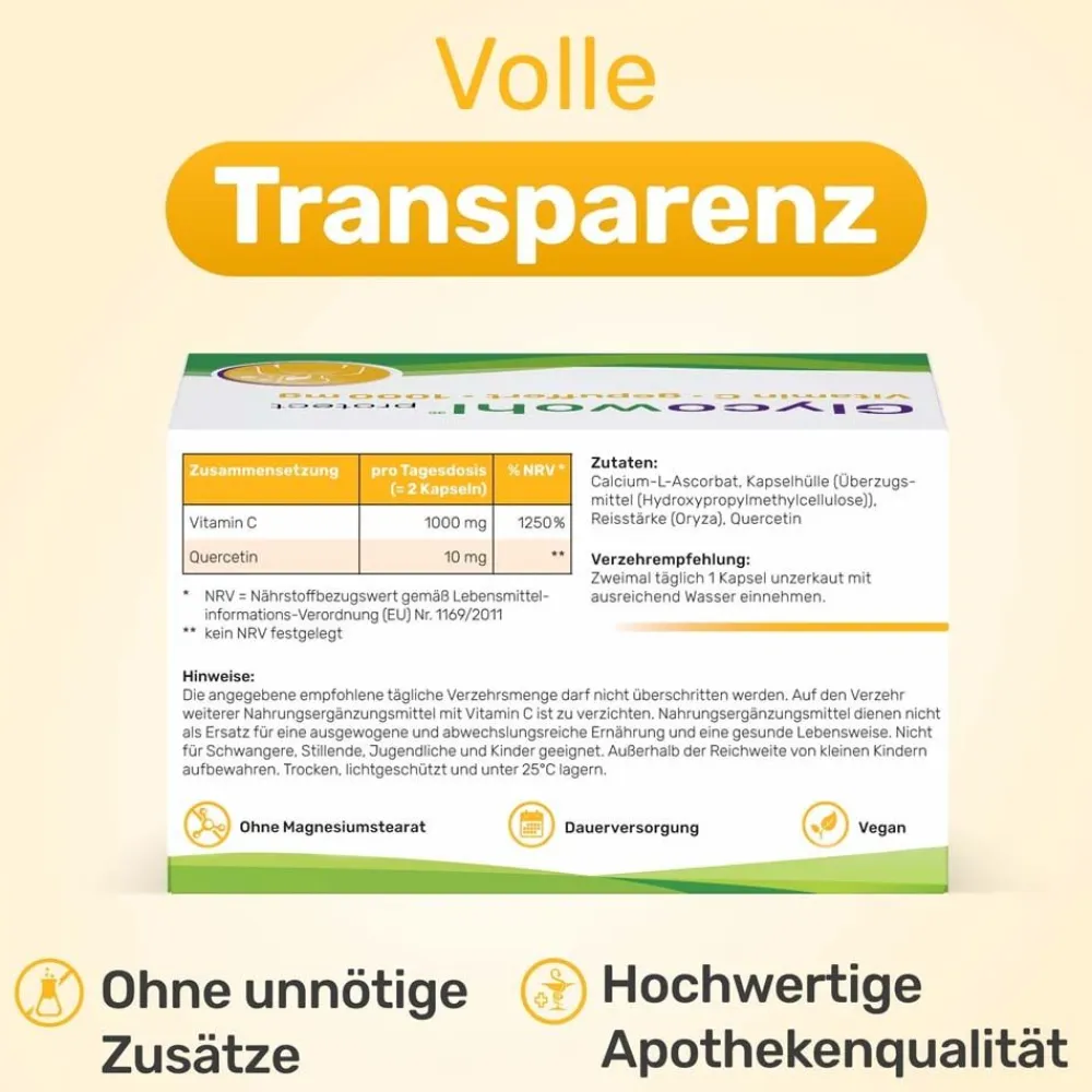 GLYCOWOHL® Vitamin C 1000 mg + Quercetin für das Immunsystem> Outlet