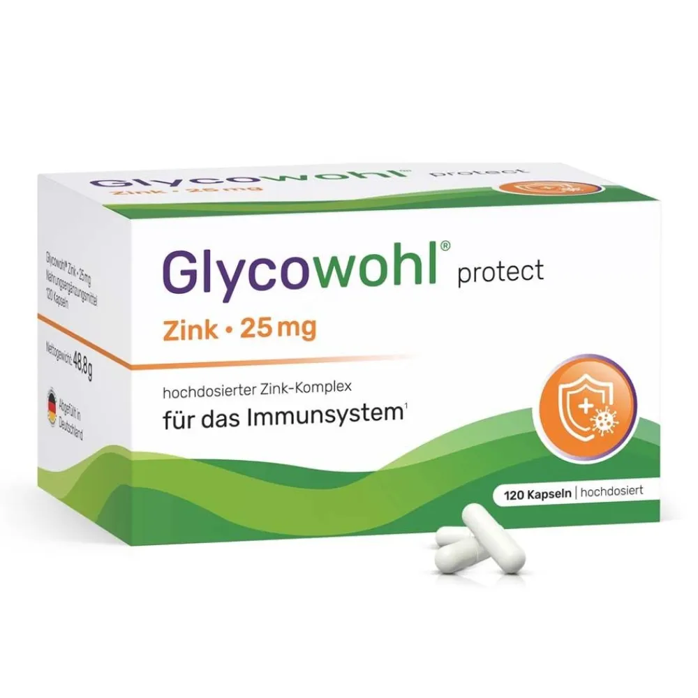 GLYCOWOHL® Zink-Komplex 25 mg hochdosierte Kapseln vegan| New