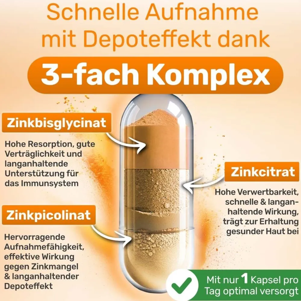 GLYCOWOHL® Zink-Komplex 25 mg hochdosierte Kapseln vegan| New