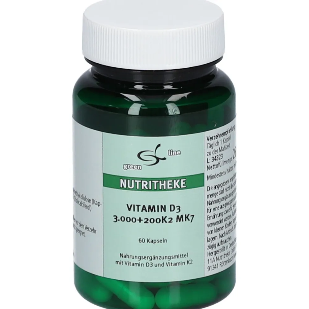 NUTRITHEKE Vitamin D3 3000 +200 K2 MK9|green line Outlet