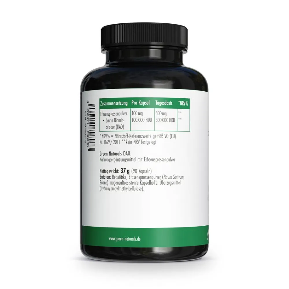 GREEN NATURALS DAO 100 mg vegan zum Histaminabbau| Online