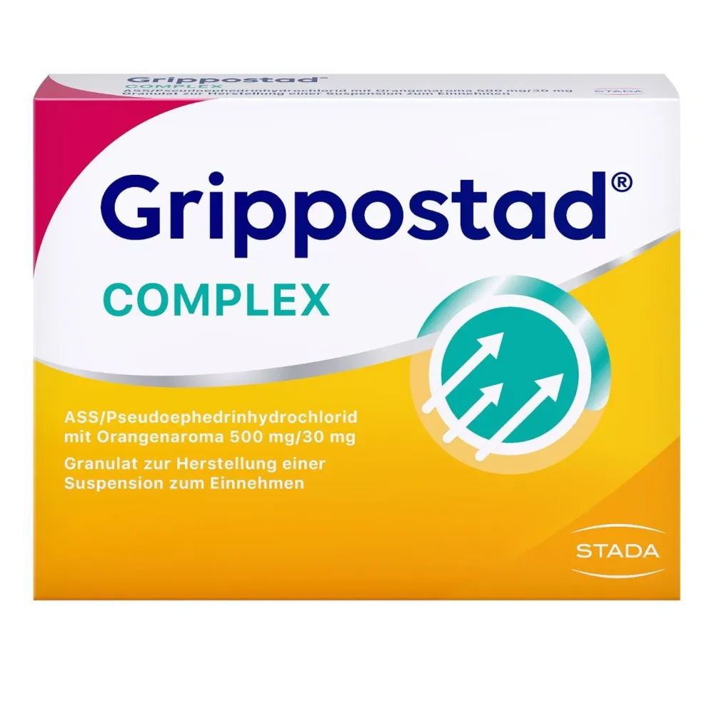 ® Complex ASS/Pseudoephedrin bei Schnupfen und erkältungsbedeingten Schmerzen und Fieber|Grippostad New