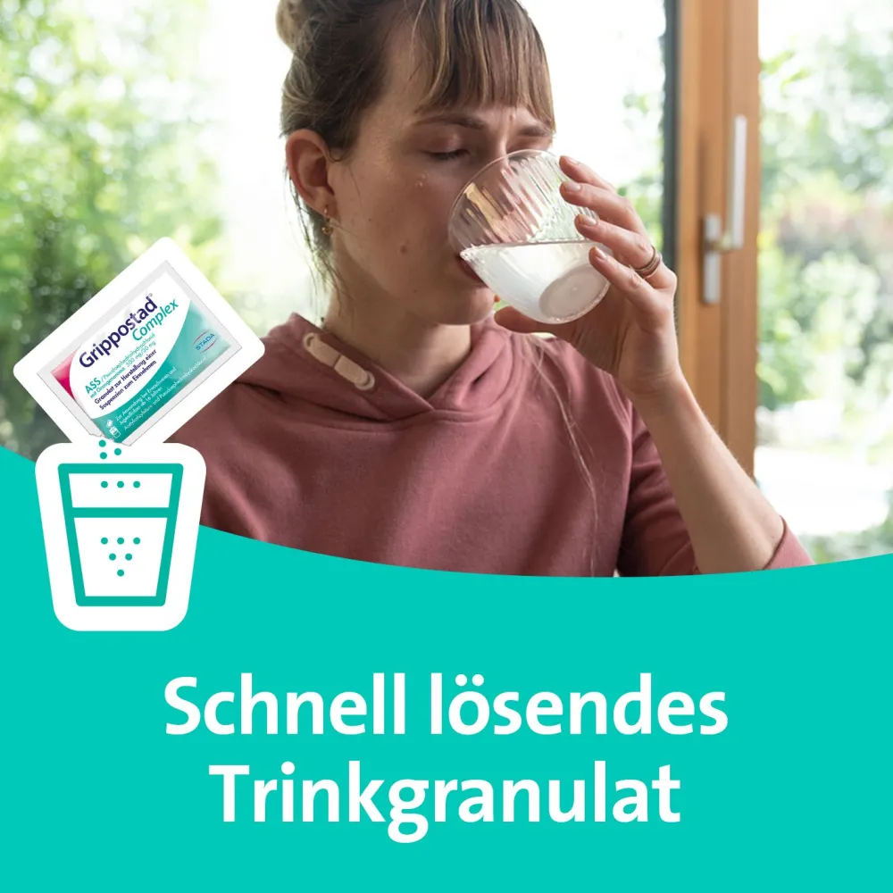 ® Complex ASS/Pseudoephedrin bei Schnupfen und erkältungsbedeingten Schmerzen und Fieber|Grippostad New