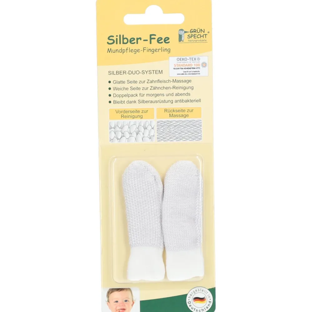 Grünspecht - Mundpflege-Fingerling Silber-Fee>GRÜNSPECHT Best