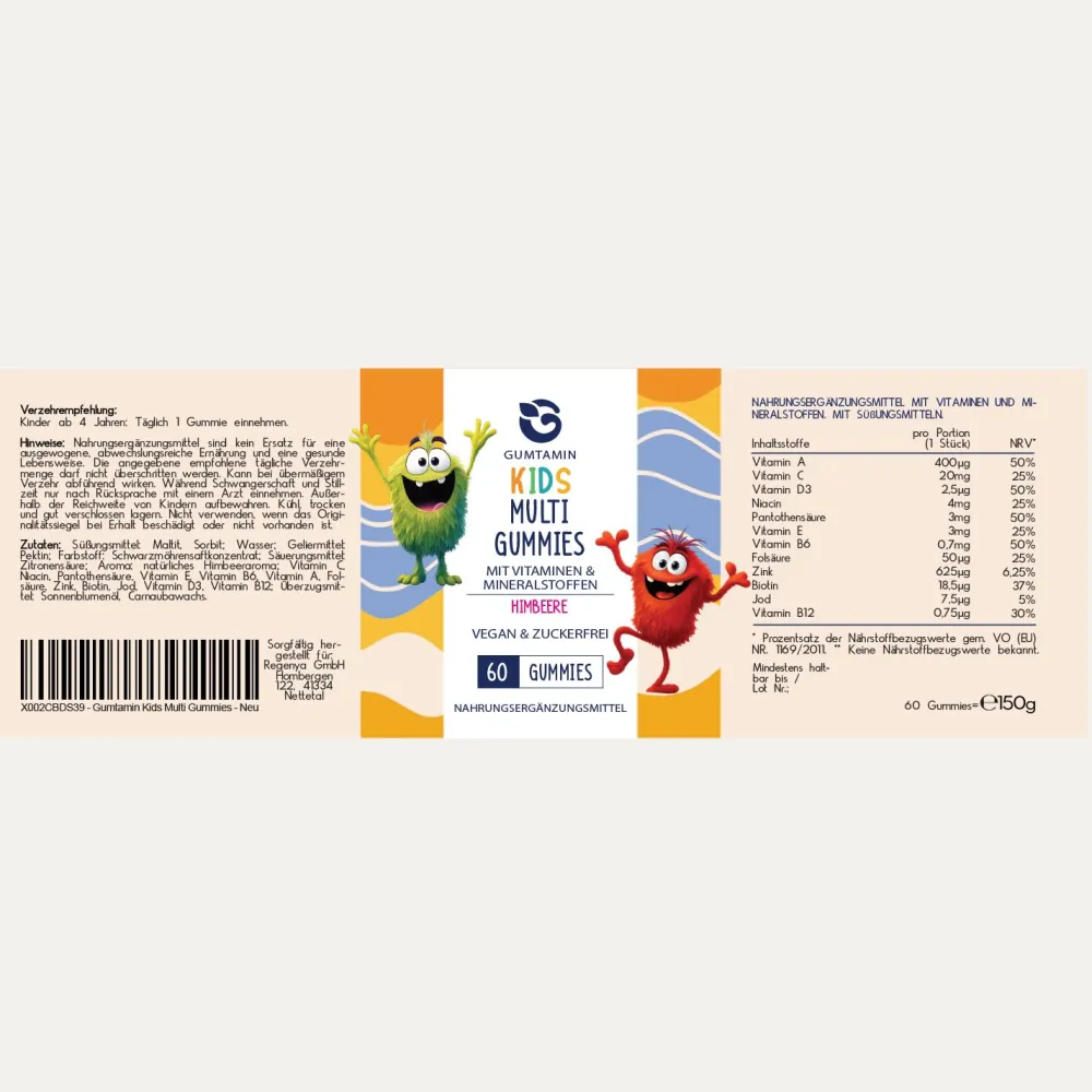 Gumtamin Multivitamin Gummibärchen für Kinder| Hot