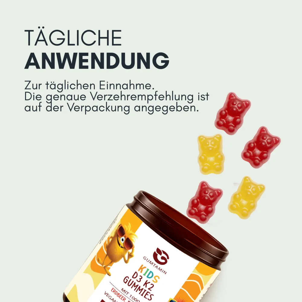 Gumtamin Vitamin D3 K2 Gummibärchen für Kinder| Clearance