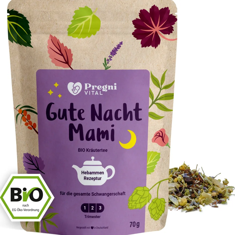 Gute Nacht Mami BIO Schwangerschaftstee mit Hopfen und Lavendel - von PregniVital®| Discount
