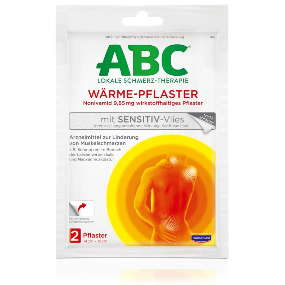 ABC® Wärme-Pflaster mit Sensitiv-Vlies 14 x 10 cm, 2 Pads>Hansaplast New