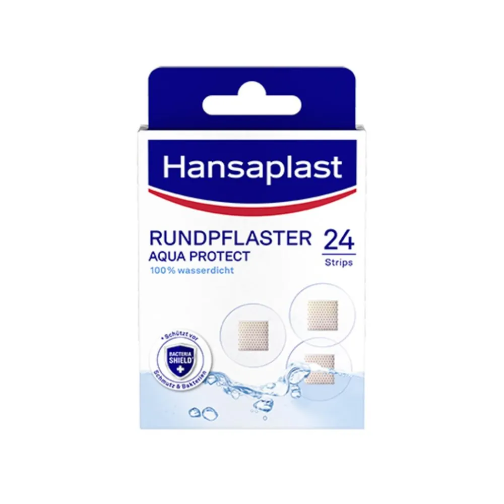 Aqua Protect Rundpflaster | Wundpflaster | Für empfindliche Haut | 100 % wasserdicht | Pflaster zum Schwimmen & Baden | Extra starke Klebkraft | Nicht verklebende Wundauflage | Flexible & atmungsaktiv