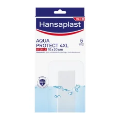 Aqua Protect 4XL Wundpflaster | Großes steriles Pflaster | 100 % wasserdichter Verband | Für große Wunden & postoperative Wunden | Blockiert 99 % der Bakterien | 10 x 20 cm | 5 Pflaster - Jetzt 20% mit dem Code hp20 sparen|Hansaplast
