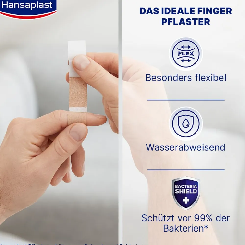 Elastic Fingerpflaster | Elastische Pflaster | Wundpflaster mit starkem Halt | 16 Stk. - Jetzt 20% mit dem Code hp20 sparen>Hansaplast Outlet
