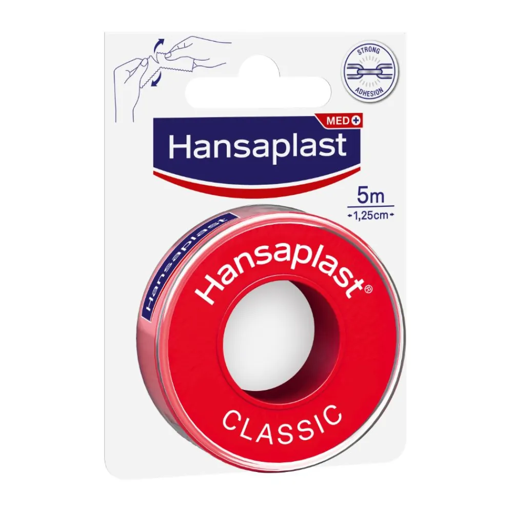Fixierpflaster Classic | Starker Halt | Von Hand reißbar | Zur Fixierung von Wundauflagen | 5 m x 1,25 cm - Jetzt 20% mit dem Code hp20 sparen|Hansaplast New