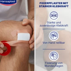 Fixierpflaster Classic | Starker Halt | Von Hand reißbar | Zur Fixierung von Wundauflagen | 5 m x 1,25 cm - Jetzt 20% mit dem Code hp20 sparen|Hansaplast New