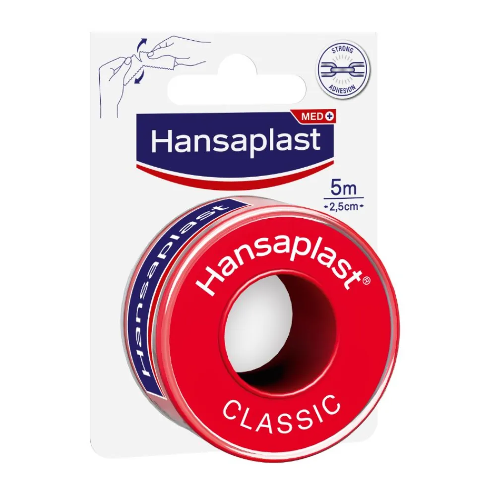 Fixierpflaster Classic | Pflasterrolle | Fixierung von Wundauflagen | 5m x 2,5 cm - Jetzt 20% mit dem Code hp20 sparen>Hansaplast Hot