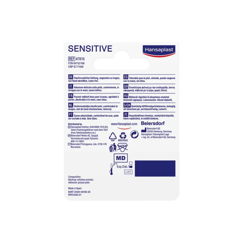 Fixierpflaster Sensitive | Hautfreundlich | Von Hand reißbar | Zur Fixierung von Wundauflagen | 5 m x 1,25 cm - Jetzt 20% mit dem Code hp20 sparen|Hansaplast Outlet