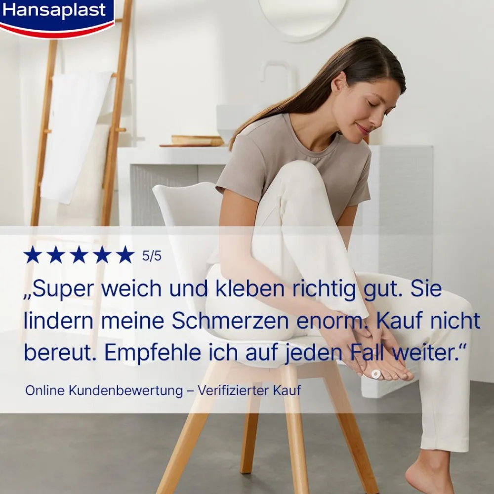 Hühneraugen-Druckschutzringe | Sofortige Schmerzlinderung | Schutz bei Hühneraugen, Hornhaut & Druckstellen | Extra weich & hautfreundlich | Selbstklebend | 20 Ringe - Jetzt 20% mit dem Code hp20 sparen|Hansaplast Best