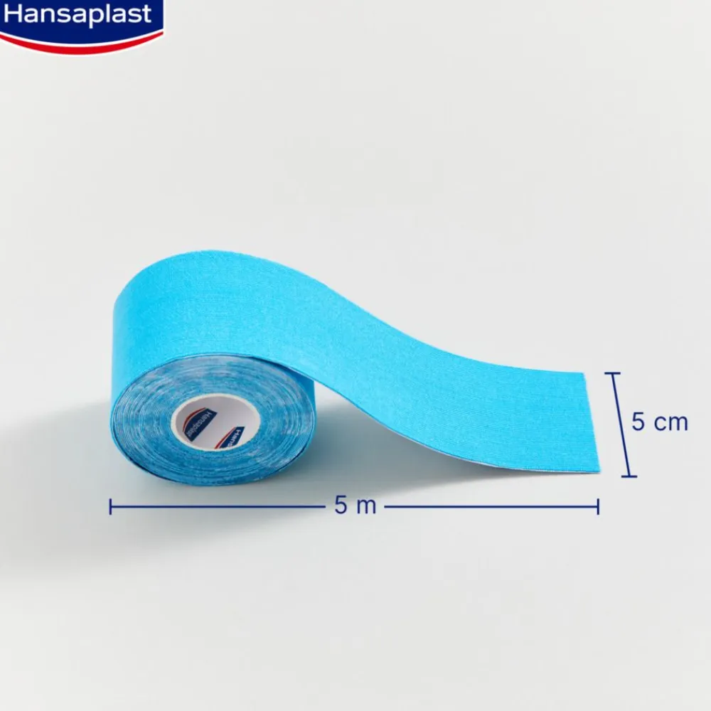 Kinesiologie Tape Blau | Unterstützt die Muskel- und Gelenkfunktion | Aktive Erholung | Fördert die Durchblutung | 5 cm x 5 m - Jetzt 20% mit dem Code hp20 sparen>Hansaplast Clearance