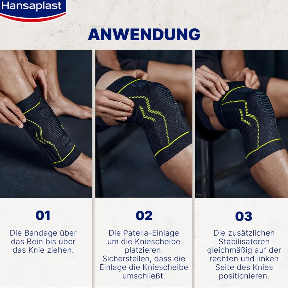 Performance Kniebandage L/XL | Schützende Sportbandage | Knieschoner | Flexible Bandage - Jetzt 20% mit dem Code hp20 sparen|Hansaplast Outlet