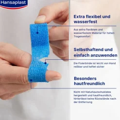 Selbsthaftender Fixierverband | Hoher Tragekomfort | Flexibel | Atmungsaktiv | 4 m x 6 cm - Jetzt 20% mit dem Code hp20 sparen|Hansaplast Best