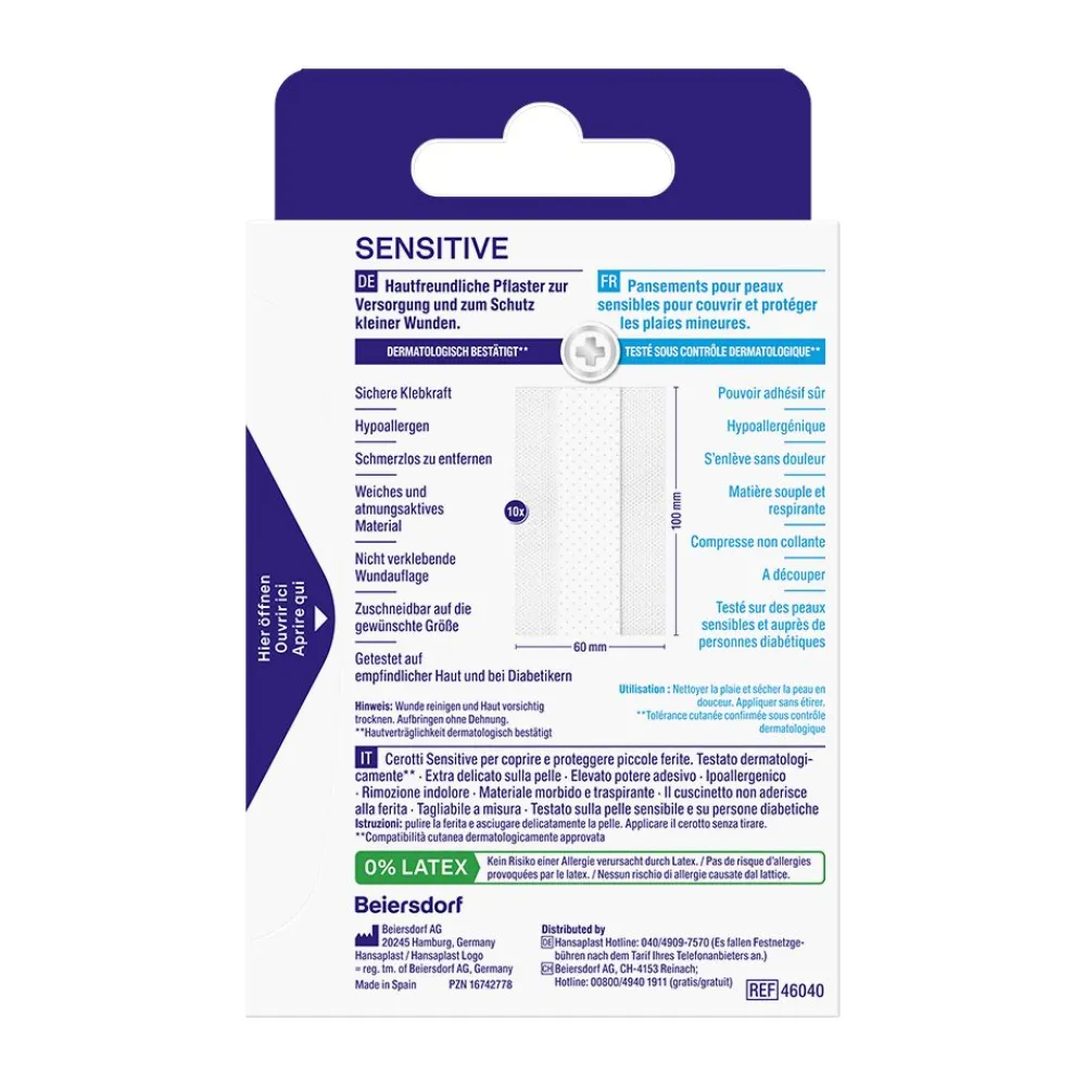 Sensitive Pflaster | Pflaster für empfindliche Haut| Schonender Wundschutz | 10 Stk. - Jetzt 20% mit dem Code hp20 sparen|Hansaplast Best