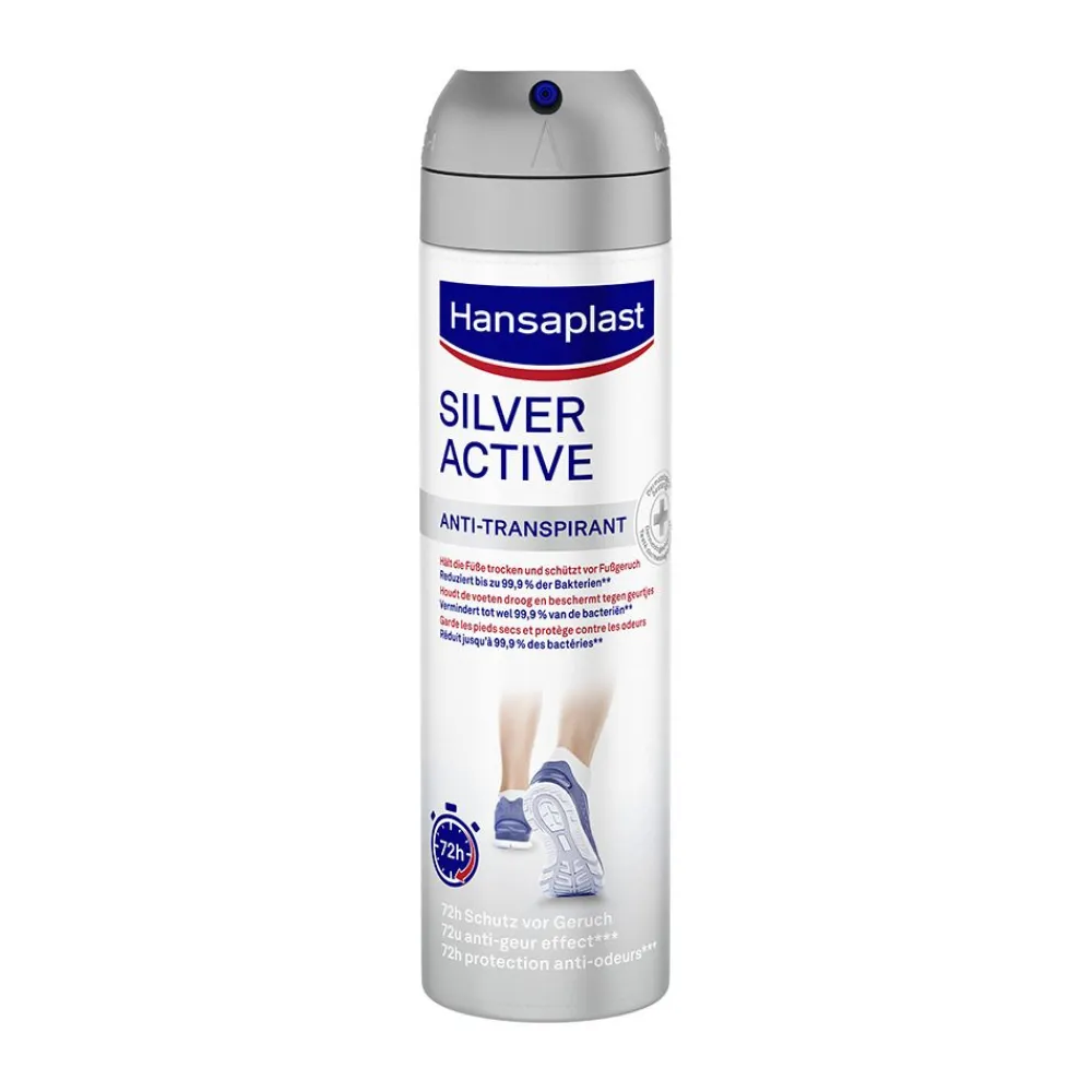 Silver Active Fußdeo | Fußspray gegen Fußgeruch & Schweißfüße | 72h-Schutz - Jetzt 20% mit dem Code hp20 sparen>Hansaplast Discount