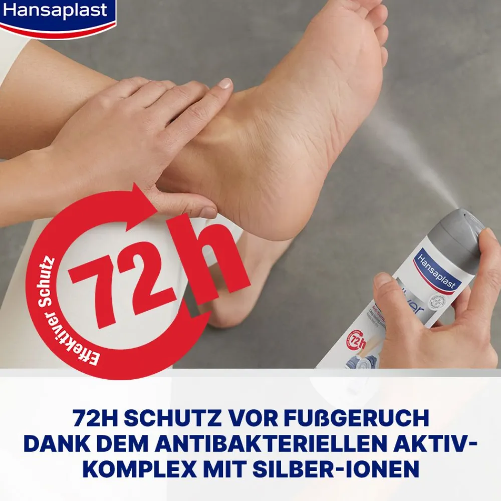 Silver Active Fußdeo | Fußspray gegen Fußgeruch & Schweißfüße | 72h-Schutz - Jetzt 20% mit dem Code hp20 sparen>Hansaplast Discount