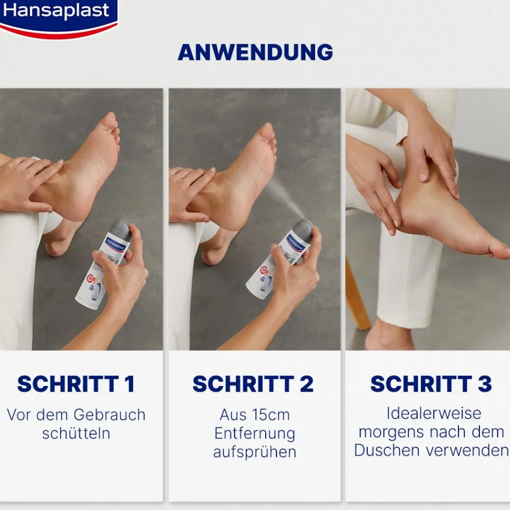 Silver Active Fußdeo | Fußspray gegen Fußgeruch & Schweißfüße | 72h-Schutz - Jetzt 20% mit dem Code hp20 sparen>Hansaplast Discount