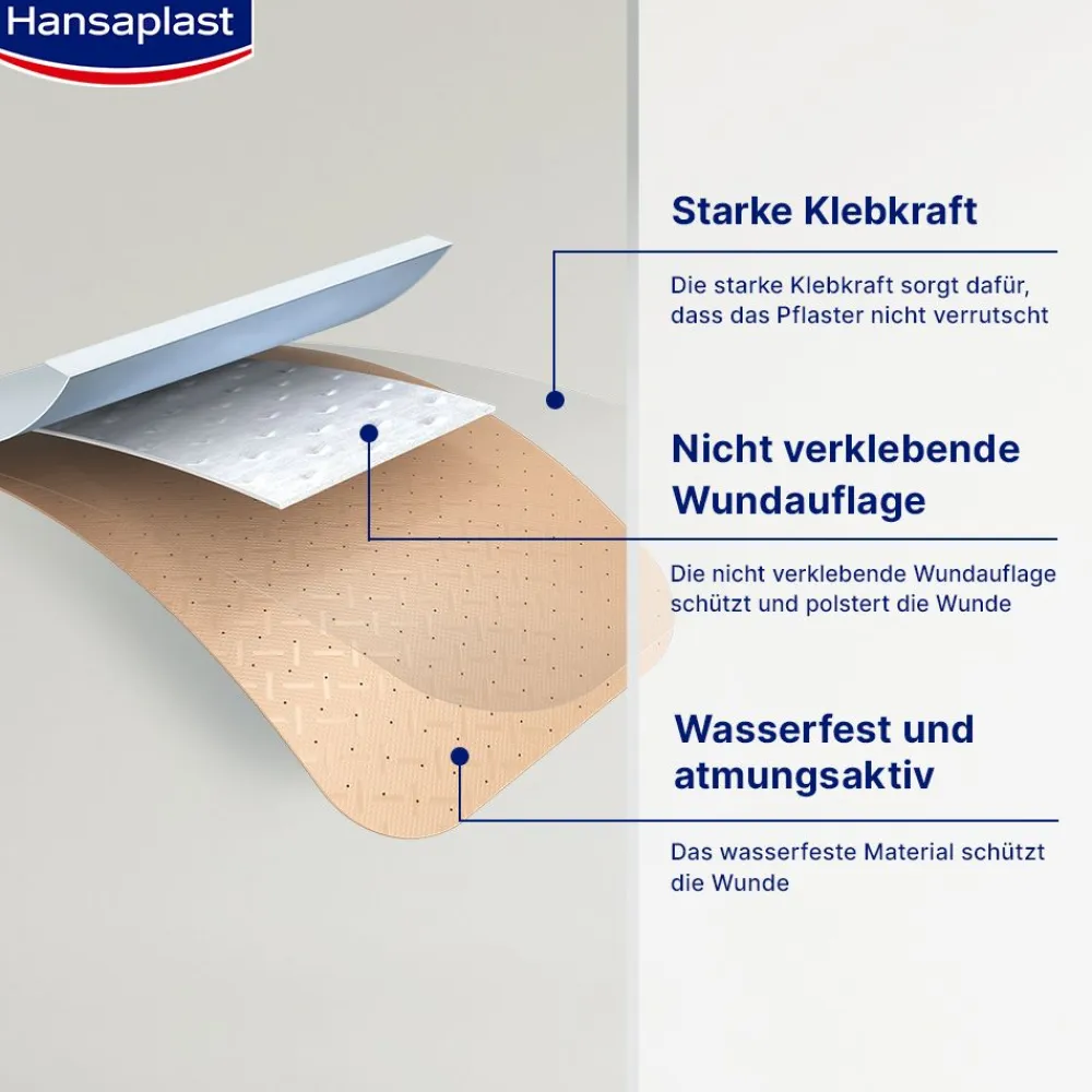Universal Wundpflaster | Wasserabweisend | Starke Klebkraft | Nicht verklebende Wundauflage | Atmungsaktive Universal Pflaster | 20 Stück - Jetzt 20% mit dem Code hp20 sparen|Hansaplast Sale